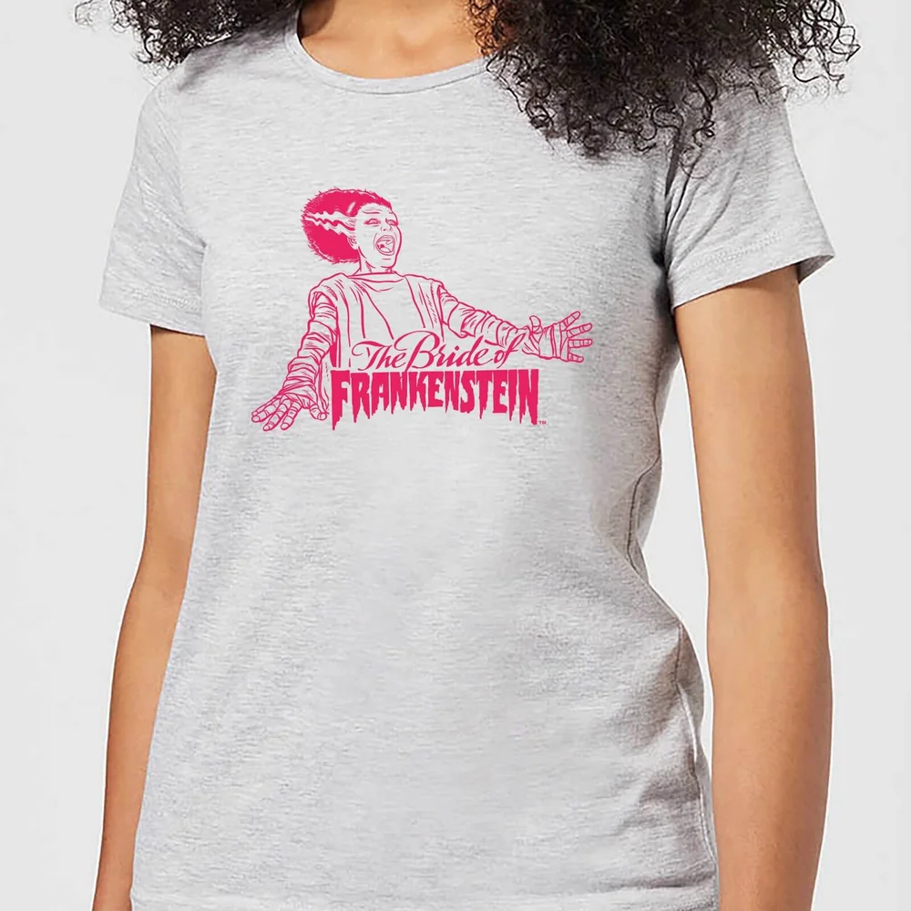 Universal Monsters Bride Of Frankenstein Crest Damen T-Shirt - Grau - S Bild 1