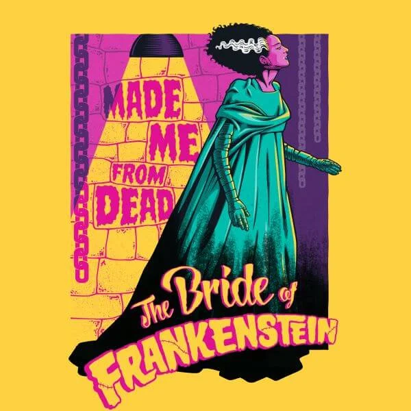 Universal Monsters Retro Bride Of Frankenstein Damen T-Shirt - Gelb