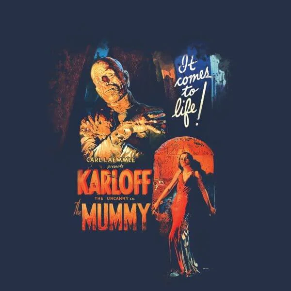 Universal Monsters Die Mumie Vintage Poster Damen T-Shirt - Navy Blau