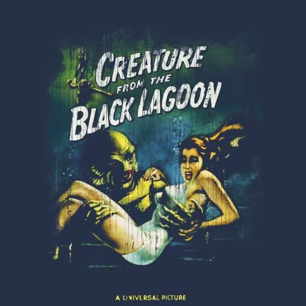 Universal Monsters Der Schrecken Vom Amazonas Vintage Poster Damen T-Shirt - Navy Blau