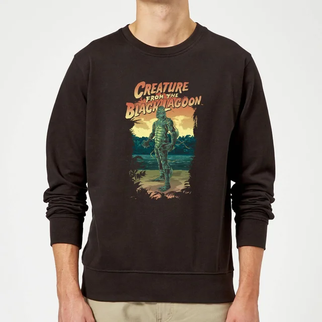 Universal Monsters Der Schrecken Vom Amazonas Illustrated Pullover - Schwarz