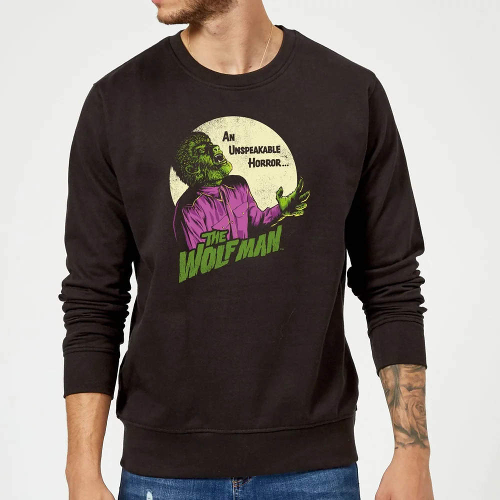 Universal Monsters Der Wolfsmensch Retro Pullover - Schwarz - S Bild 1