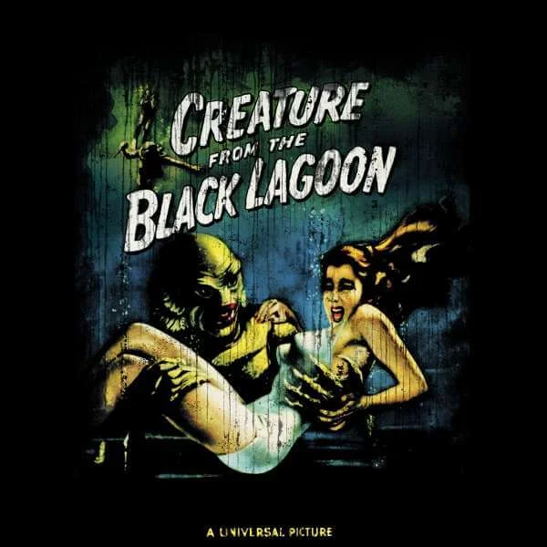 Universal Monsters Der Schrecken Vom Amazonas Vintage Poster Pullover - Schwarz