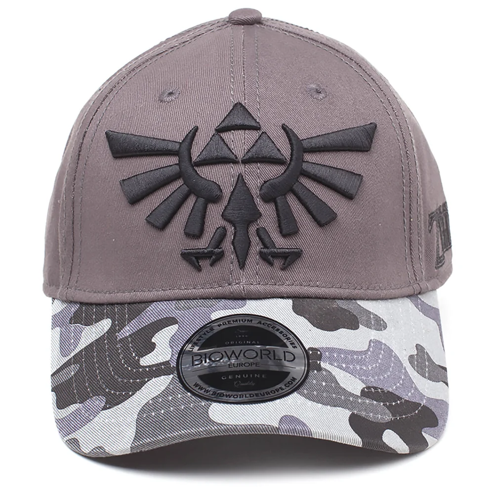Nintendo The Legend of Zelda Tri-Force Logo Camouflage Cap - Grey Bild 1