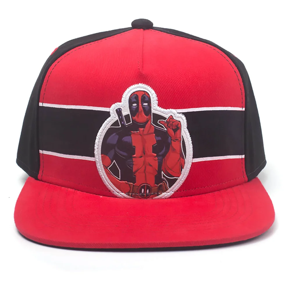 Marvel Deadpool Men's Stripe Comic Badge Snapback - Red Bild 1