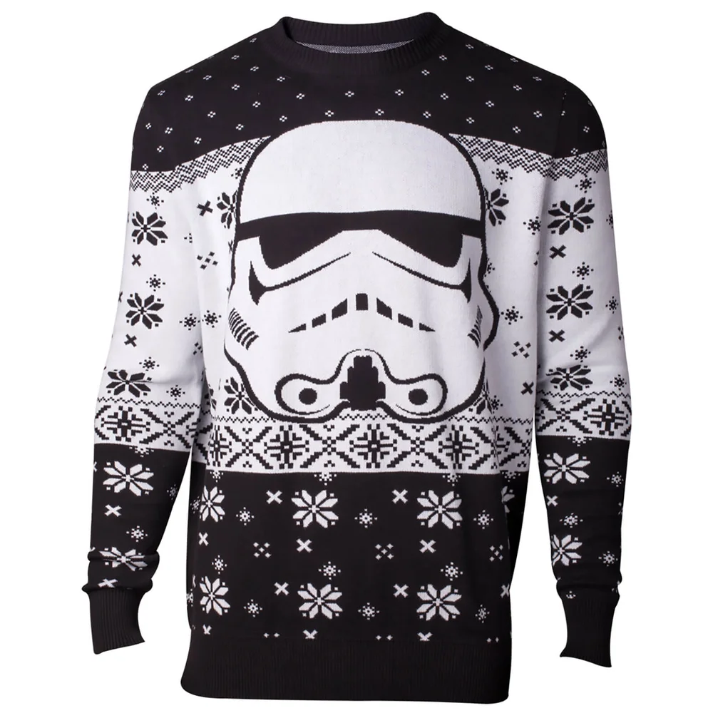 Star Wars Stormtrooper Head Christmas Knitted Jumper - Black - S Bild 1