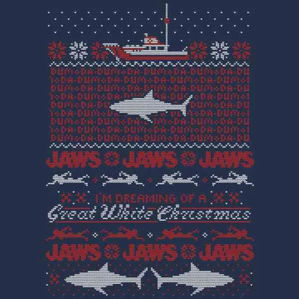 Jaws Christmas Great White Christmas Herren T-Shirt - Navy Blau