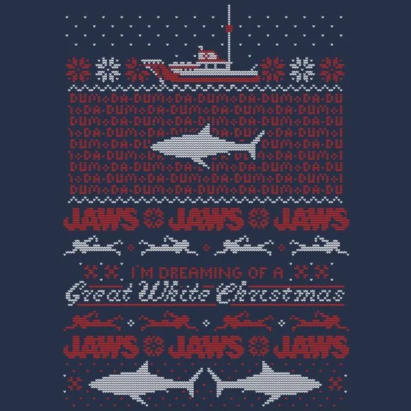 Jaws Christmas Great White Christmas Damen T-Shirt - Navy Blau