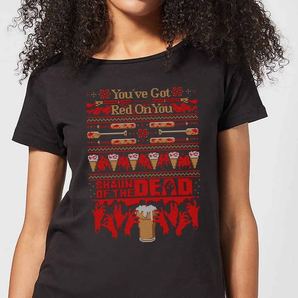 Shaun Of The Dead Youve Got Red On You Christmas Damen T-Shirt - Schwarz - S Bild 1