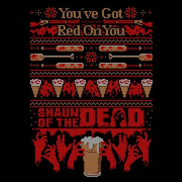 Shaun Of The Dead Youve Got Red On You Christmas Damen T-Shirt - Schwarz