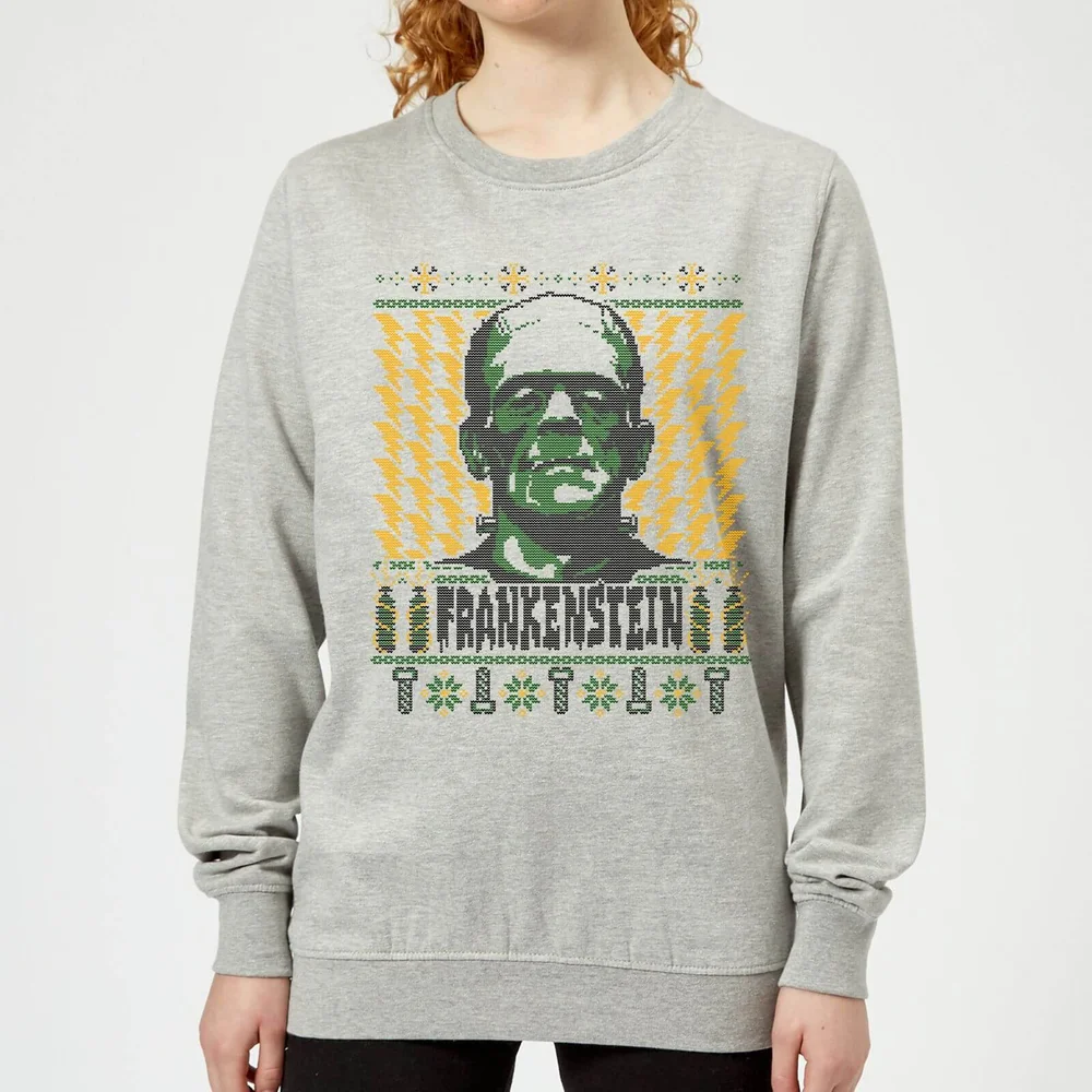 Universal Monsters Frankenstein Christmas Damen Pullover - Grau - 3XL - Grau Bild 1