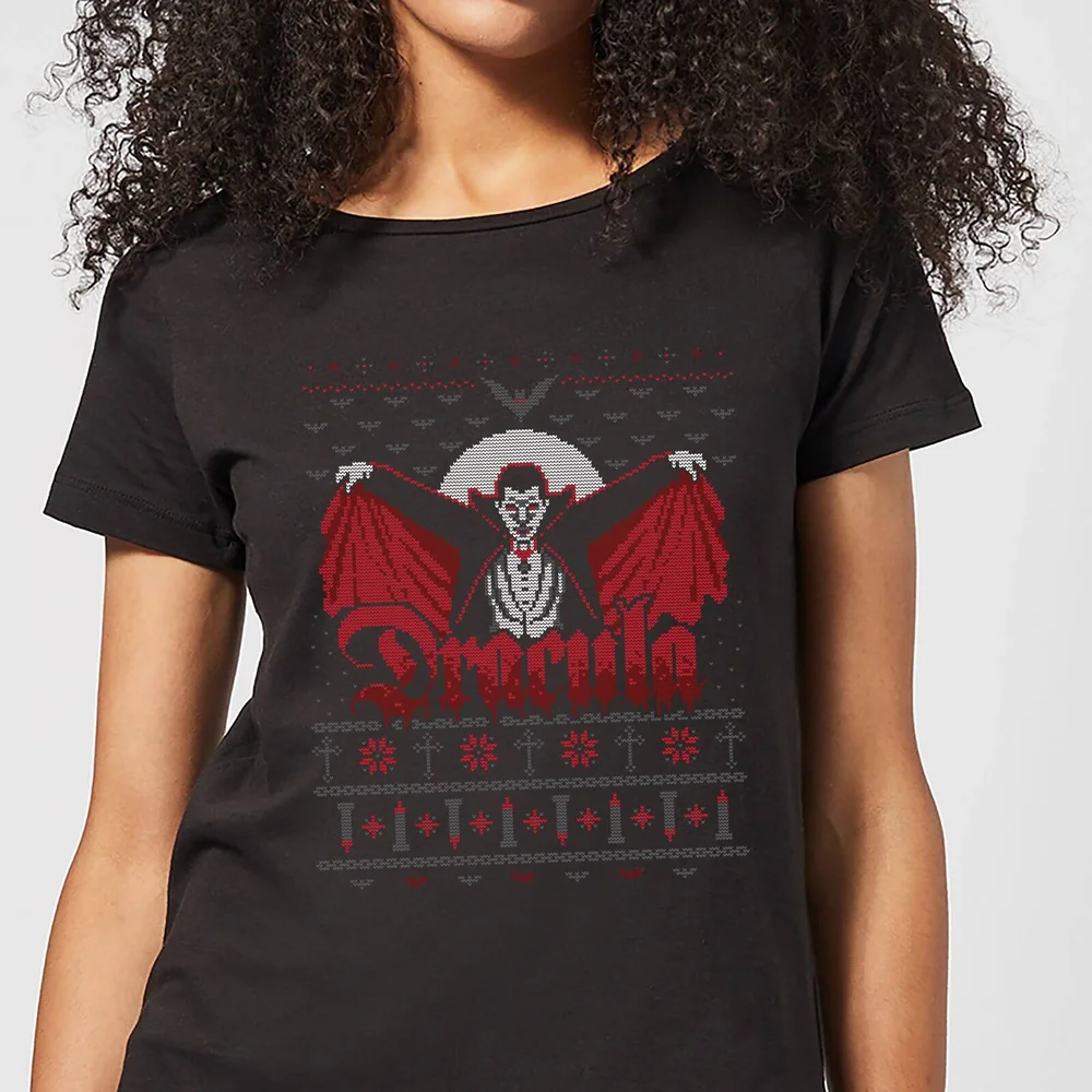 Universal Monsters Dracula Christmas Damen T-Shirt - Schwarz - S Bild 1