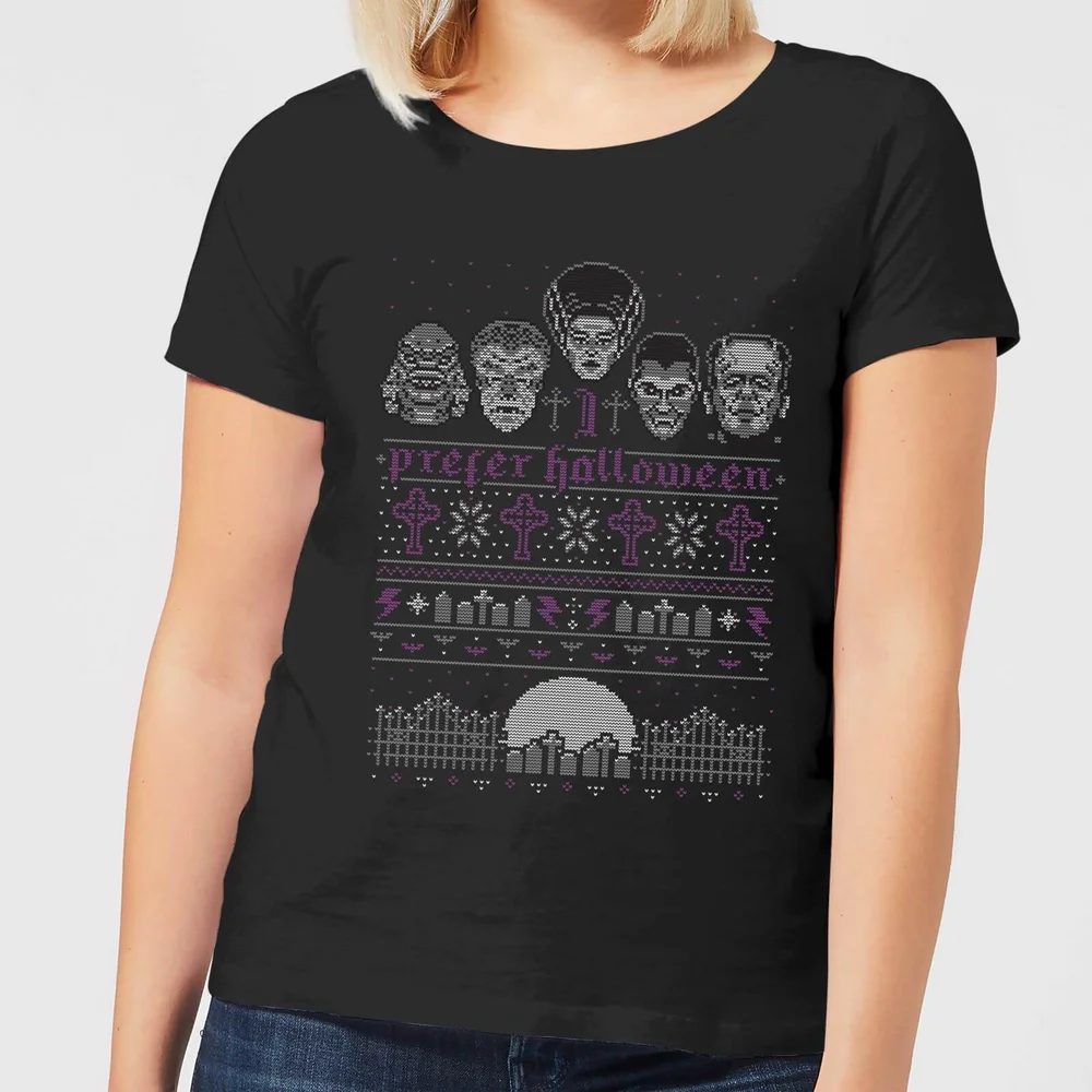 Universal Monsters I Prefer Halloween Damen T-Shirt - Schwarz - S Bild 1
