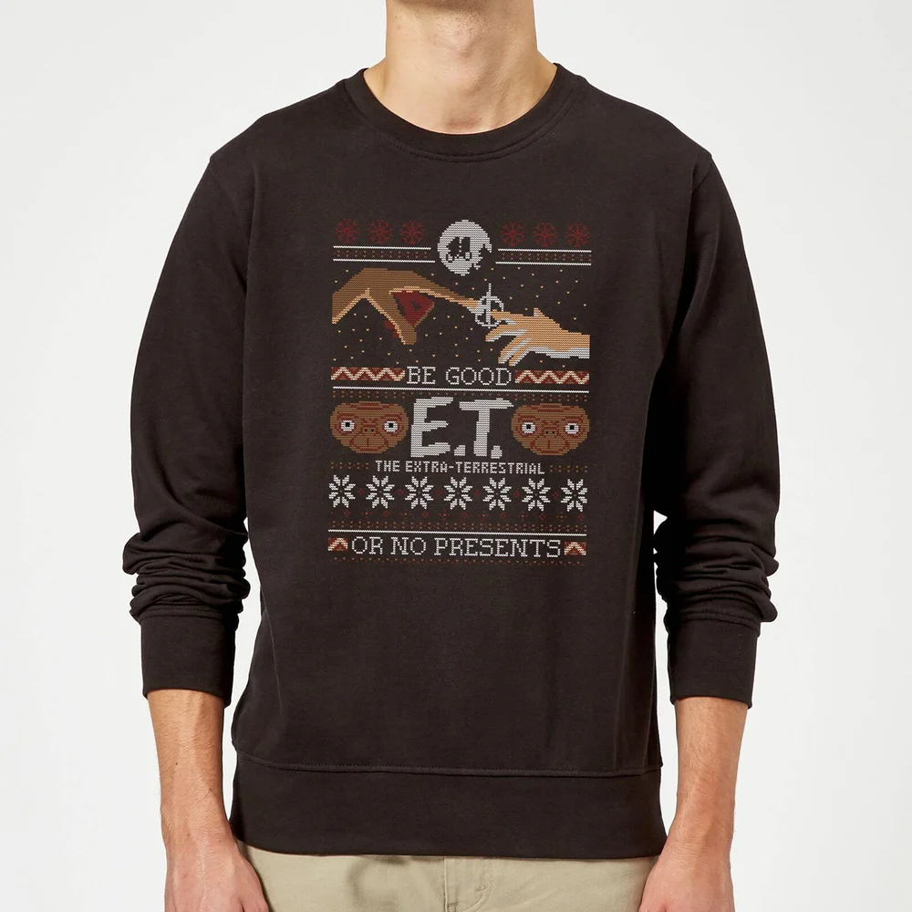 E.T. the Extra-Terrestrial Be Good or No Presents Weihnachtspullover – Schwarz - S Bild 1