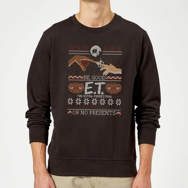 E.T. the Extra-Terrestrial Be Good or No Presents Weihnachtspullover – Schwarz