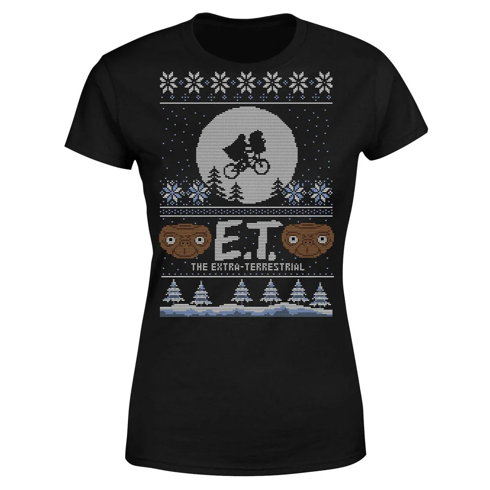 E.T. the Extra-Terrestrial Christmas Women's T-Shirt - Black - S Bild 1