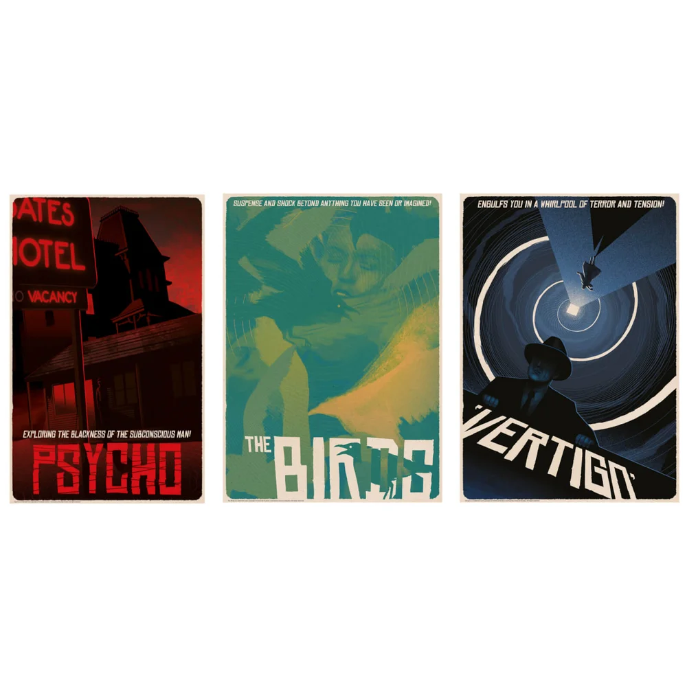 Alfred Hitchcock Classic Illustrative Art Prints (Set of 3) Bild 1