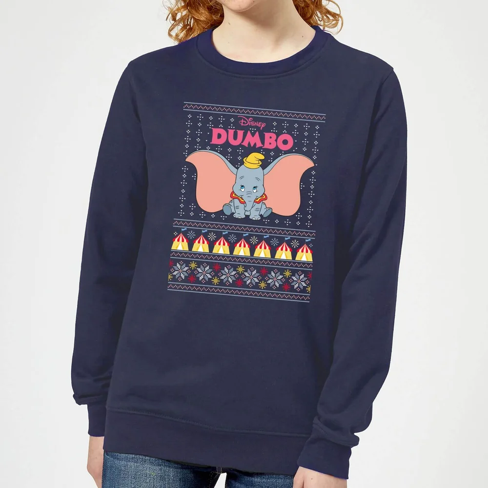 Disney Classic Dumbo Damen Weihnachtspullover – Navy - XS Bild 1