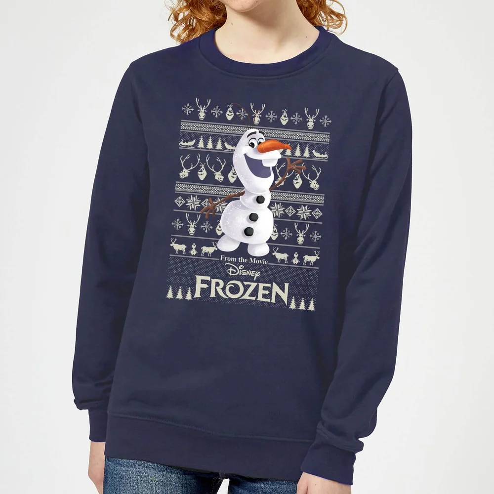 Disney Frozen Olaf Damen Weihnachtspullover - Navy Blau - XS - Marineblau Bild 1