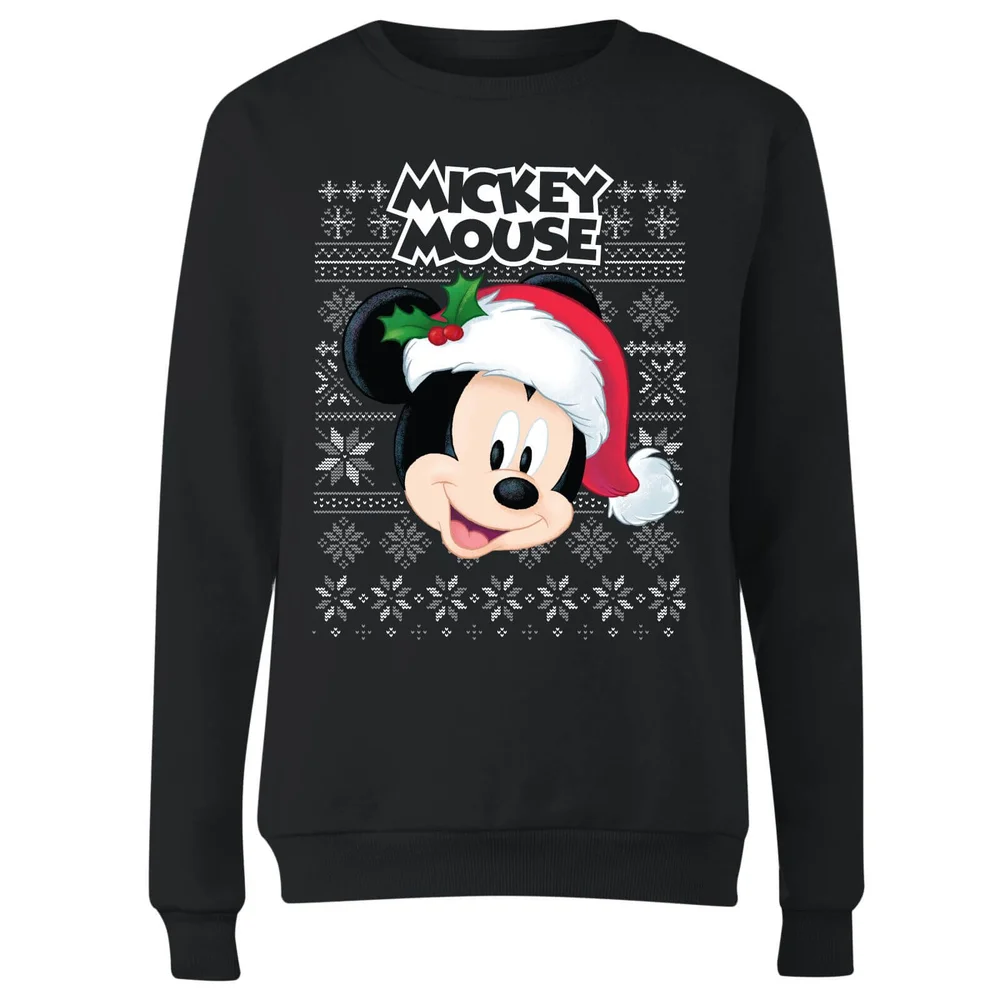 Disney Classic Mickey Mouse Damen Weihnachtspullover – Schwarz - XS Bild 1