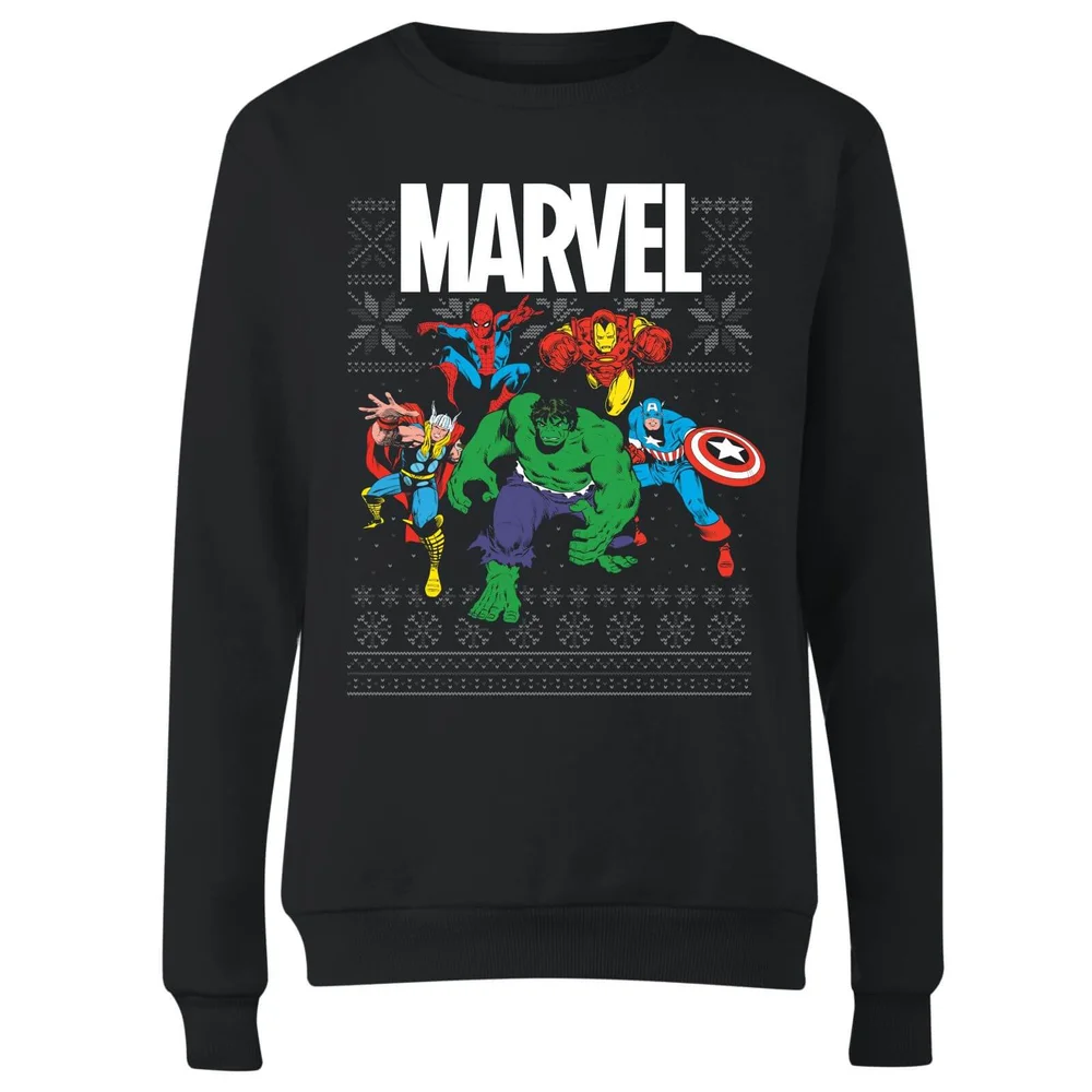 Marvel Avengers Group Damen Weihnachtspullover – Schwarz - XS Bild 1