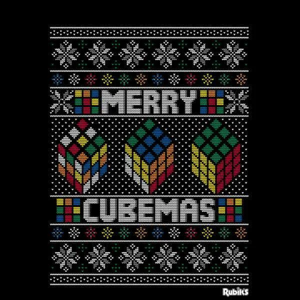Rubik's Christmas Merry Cubemas Herren T-Shirt - Schwarz