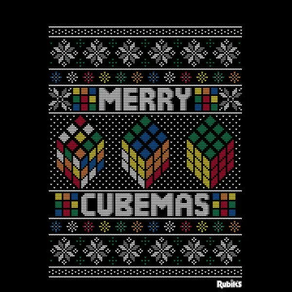 Rubik's Christmas Merry Cubemas Damen T-Shirt - Schwarz