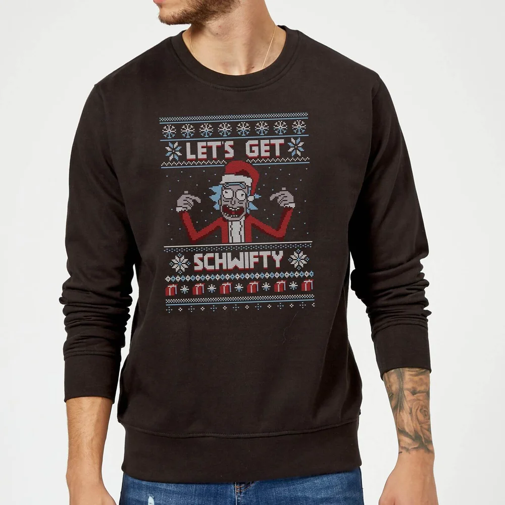 Rick and Morty Lets Get Schwifty Weihnachtspullover – Schwarz - S Bild 1