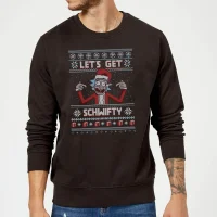 Rick and Morty Lets Get Schwifty Weihnachtspullover – Schwarz