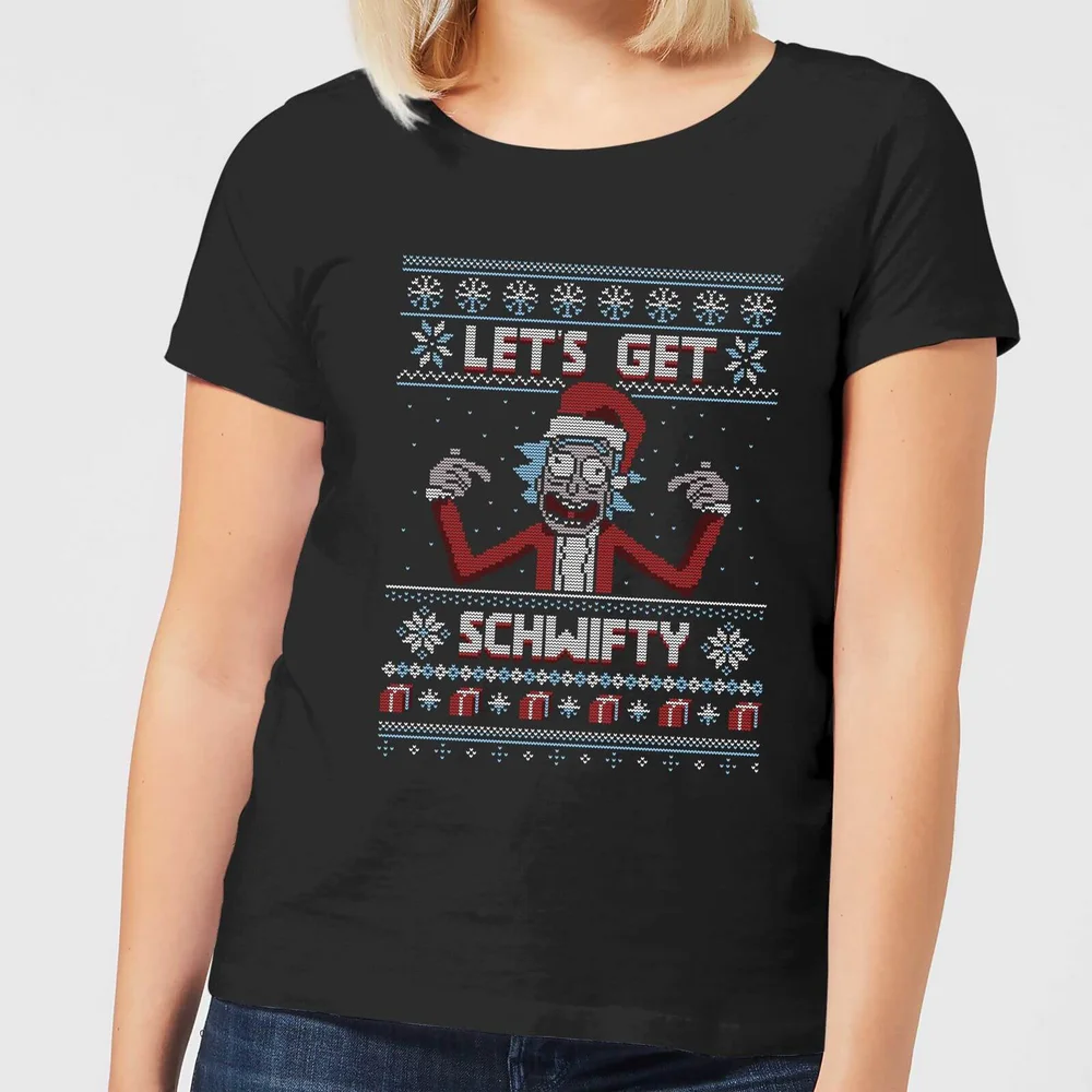 Rick and Morty Christmas Let's Get Schwifty Damen T-Shirt - Schwarz - S Bild 1