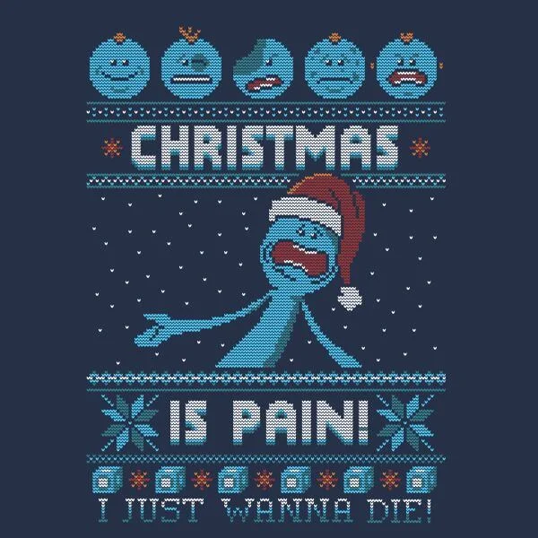 Rick and Morty Christmas Mr Meeseeks Pain Damen T-Shirt - Navy Blau