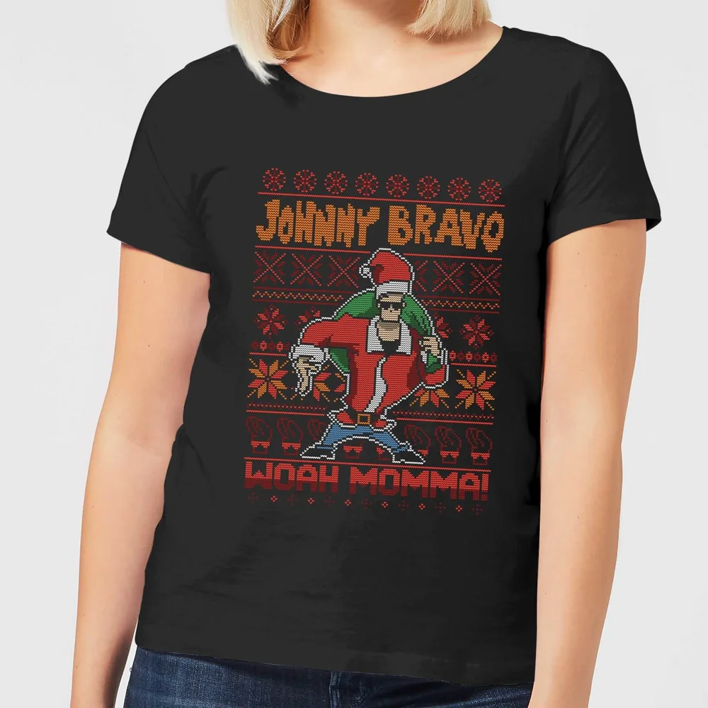 Johnny Bravo Johnny Bravo Pattern Women's Christmas T-Shirt - Black - S Bild 1