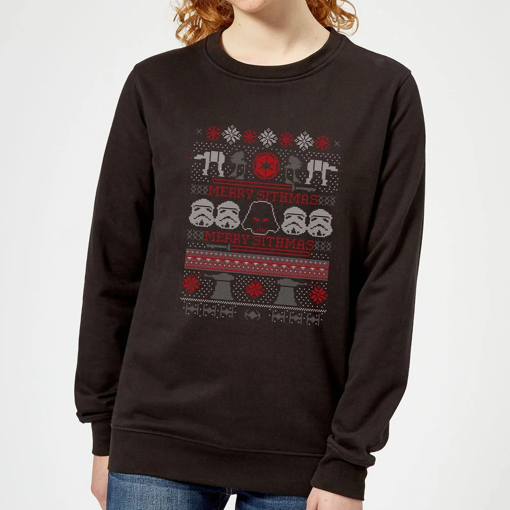 Star Wars Merry Sithmas Knit Damen Weihnachtspullover – Schwarz - XS Bild 1
