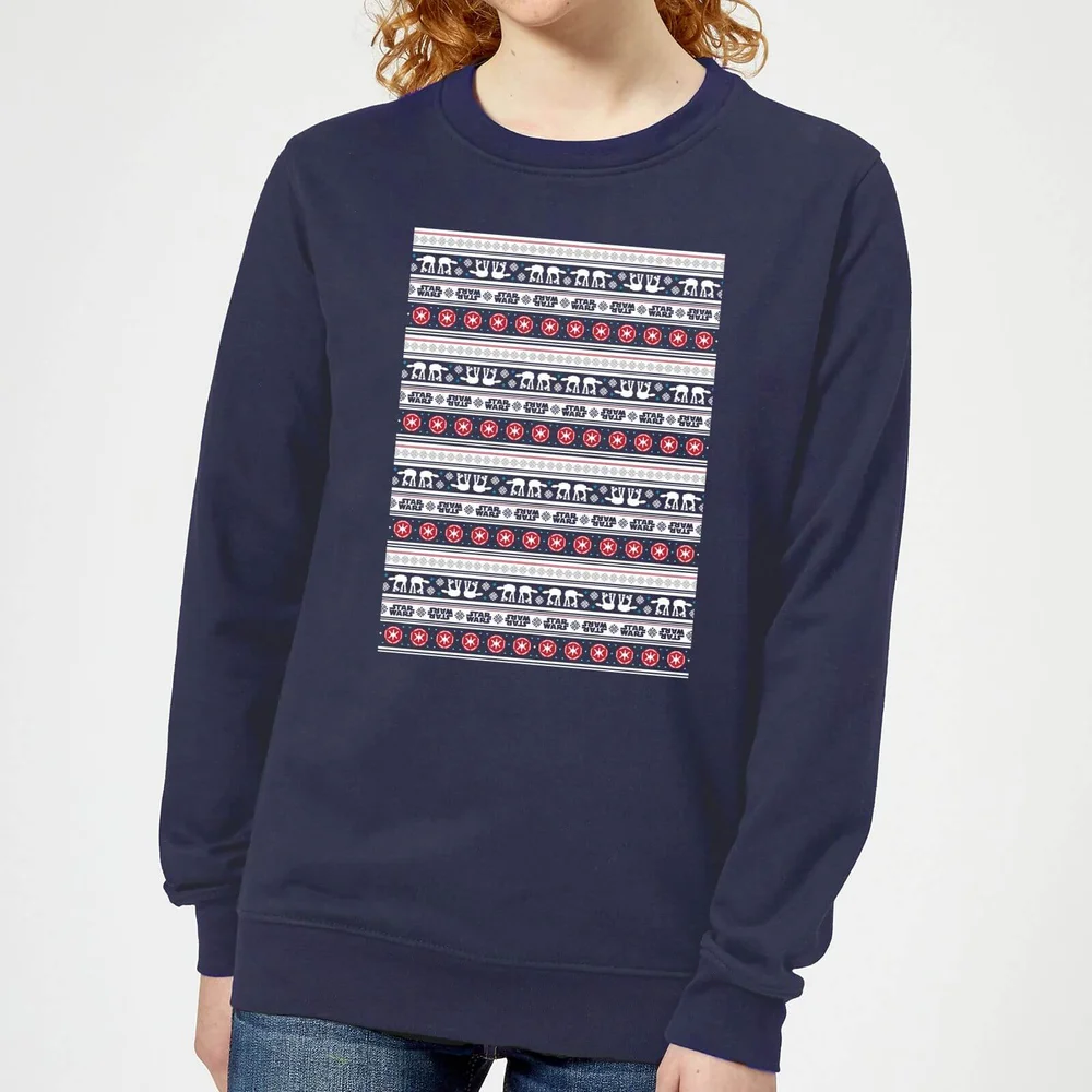 Star Wars AT-AT Pattern Damen Weihnachtspullover – Navy - XS Bild 1