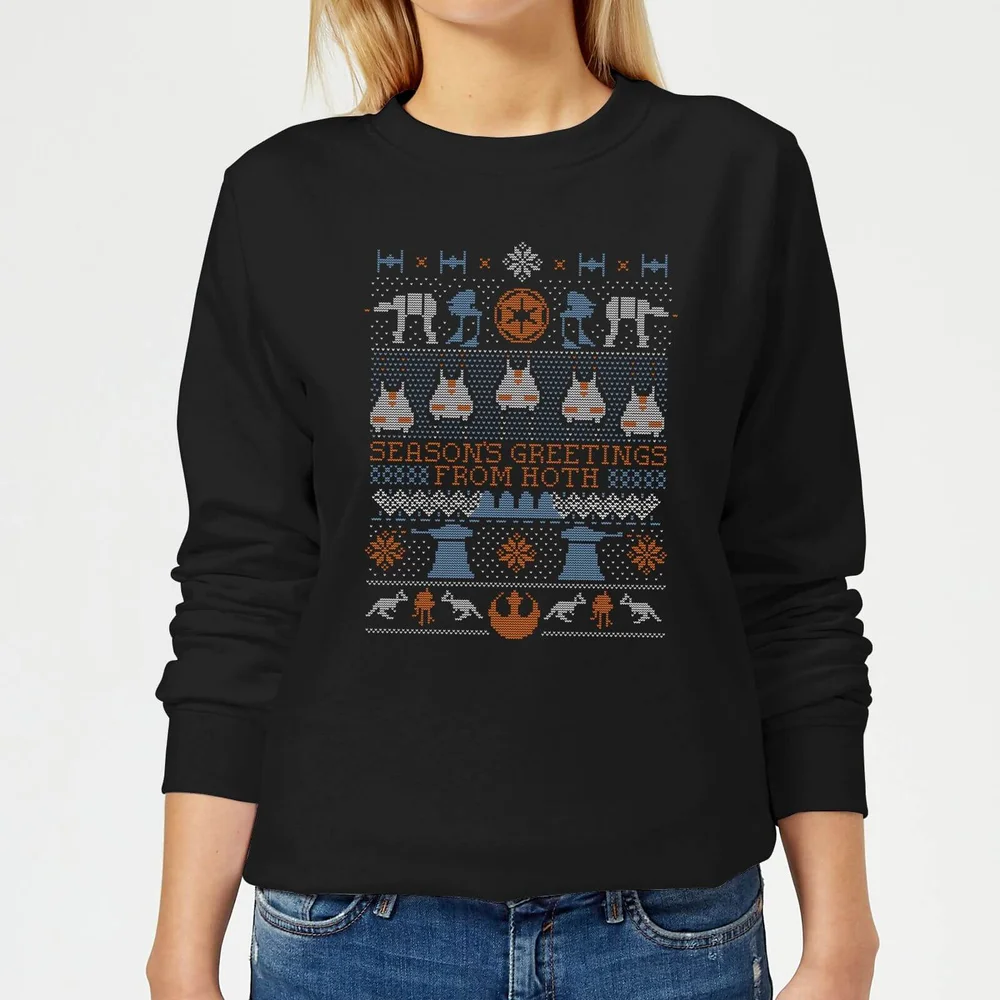 Star Wars Seasons Greeting From Hoth Damen Weihnachtspullover – Schwarz - XS Bild 1