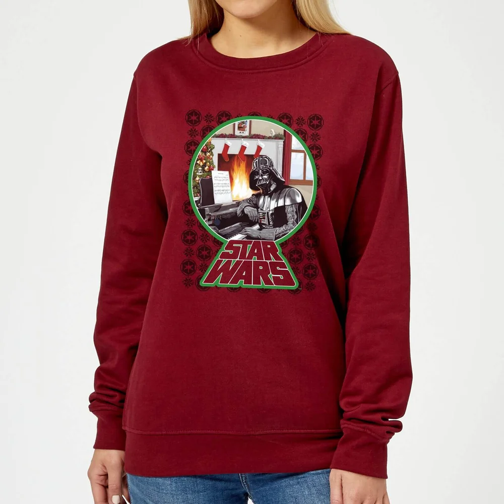 Star Wars A Very Merry Sithmas Damen Weihnachtspullover – Burgund - XS Bild 1