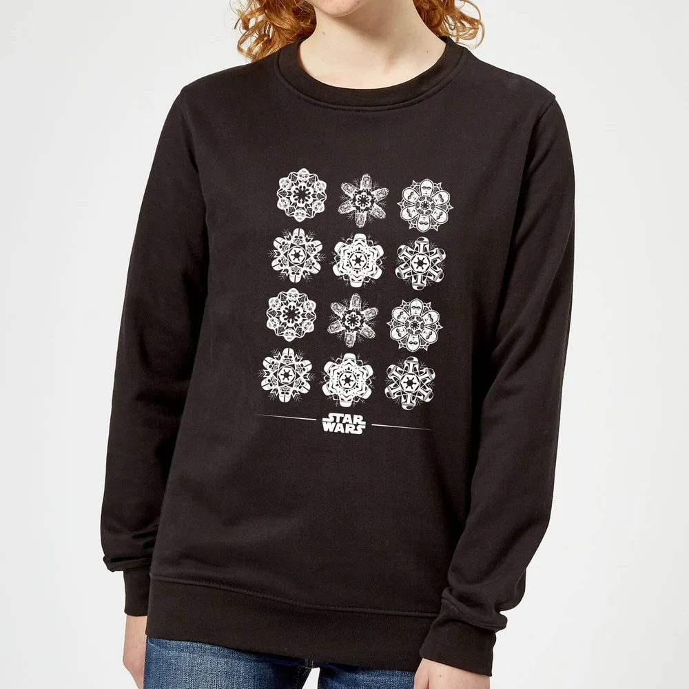 Star Wars Snowflake Damen Weihnachtspullover – Schwarz - XS Bild 1