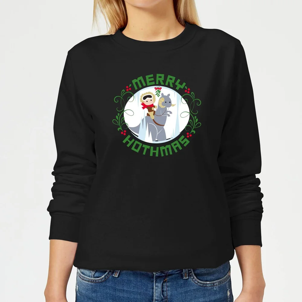 Star Wars Merry Hothmas Damen Weihnachtspullover – Schwarz - XS Bild 1