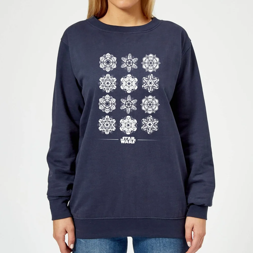 Star Wars Snowflake Damen Weihnachtspullover – Navy - XS Bild 1