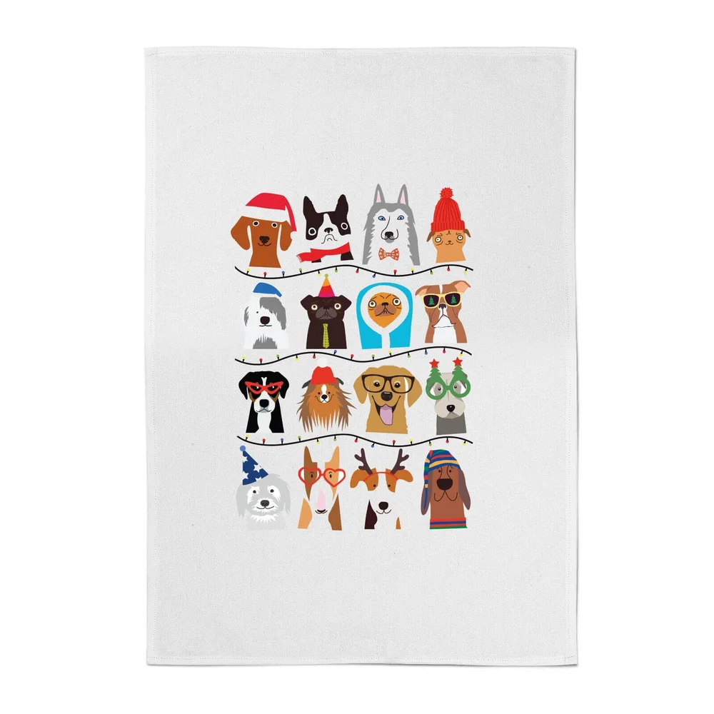 Dog Christmas Cotton Tea Towel Bild 1