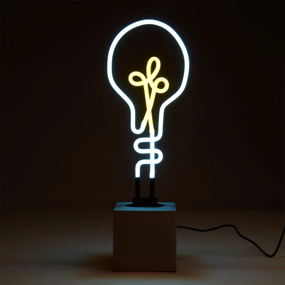 Exklusive Gluhbirne Neonlicht – Betonsockel Bild 1