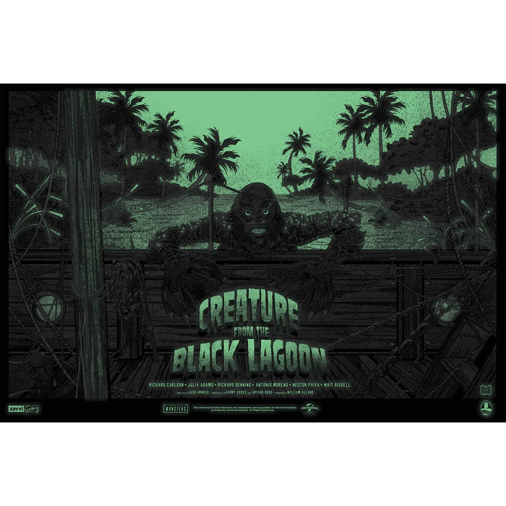 Schrecken Vom Amazonas 61 x 91 cm Glow in the Dark Screenprint - Zavvi Exclusive (Limitiert auf 125 Weltweit) Bild 1