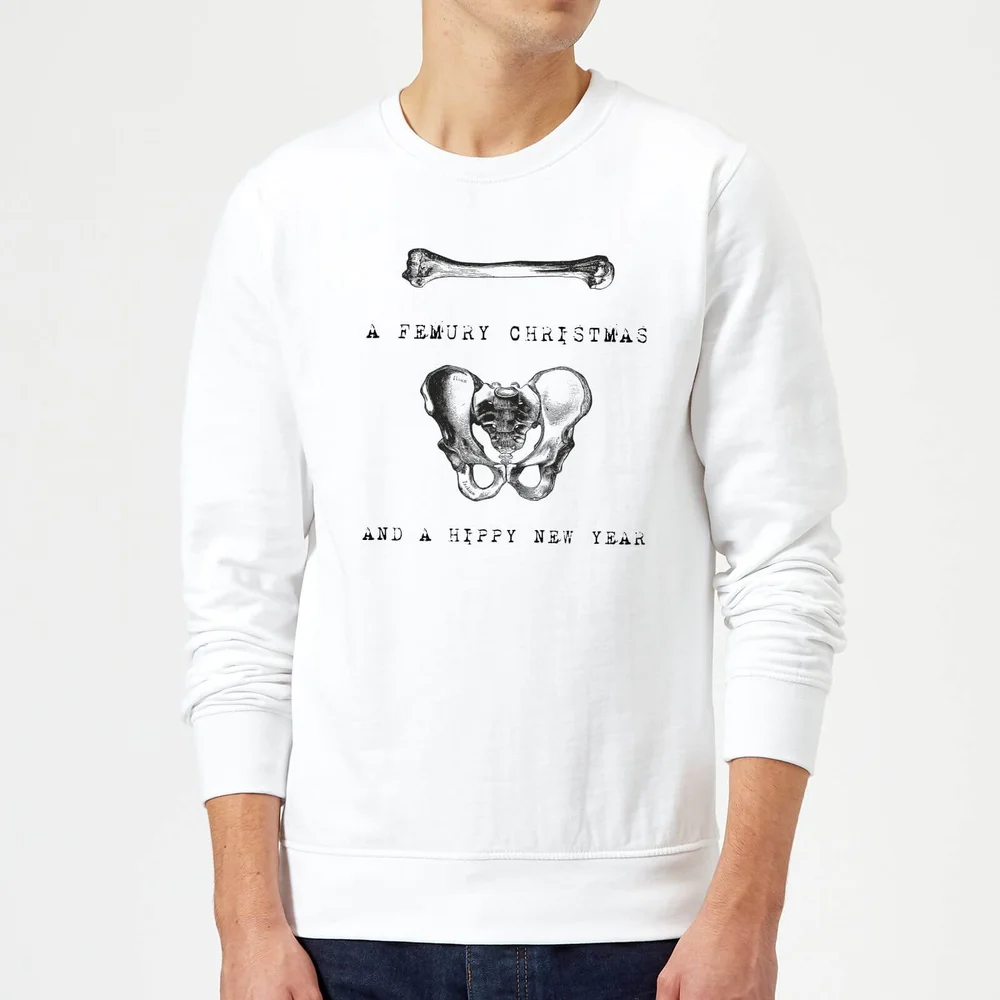 A Femury Christmas and A Hippy New Year Christmas Sweatshirt - White - S Bild 1