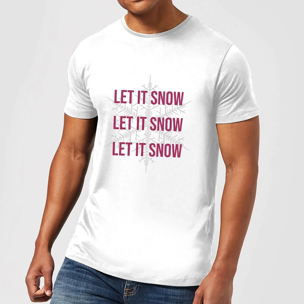 Let It Snow Men's Christmas T-Shirt - White - S - Weiß Bild 1