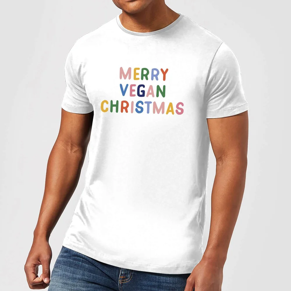 Merry Vegan Christmas Men's Christmas T-Shirt - White - S - Weiß Bild 1