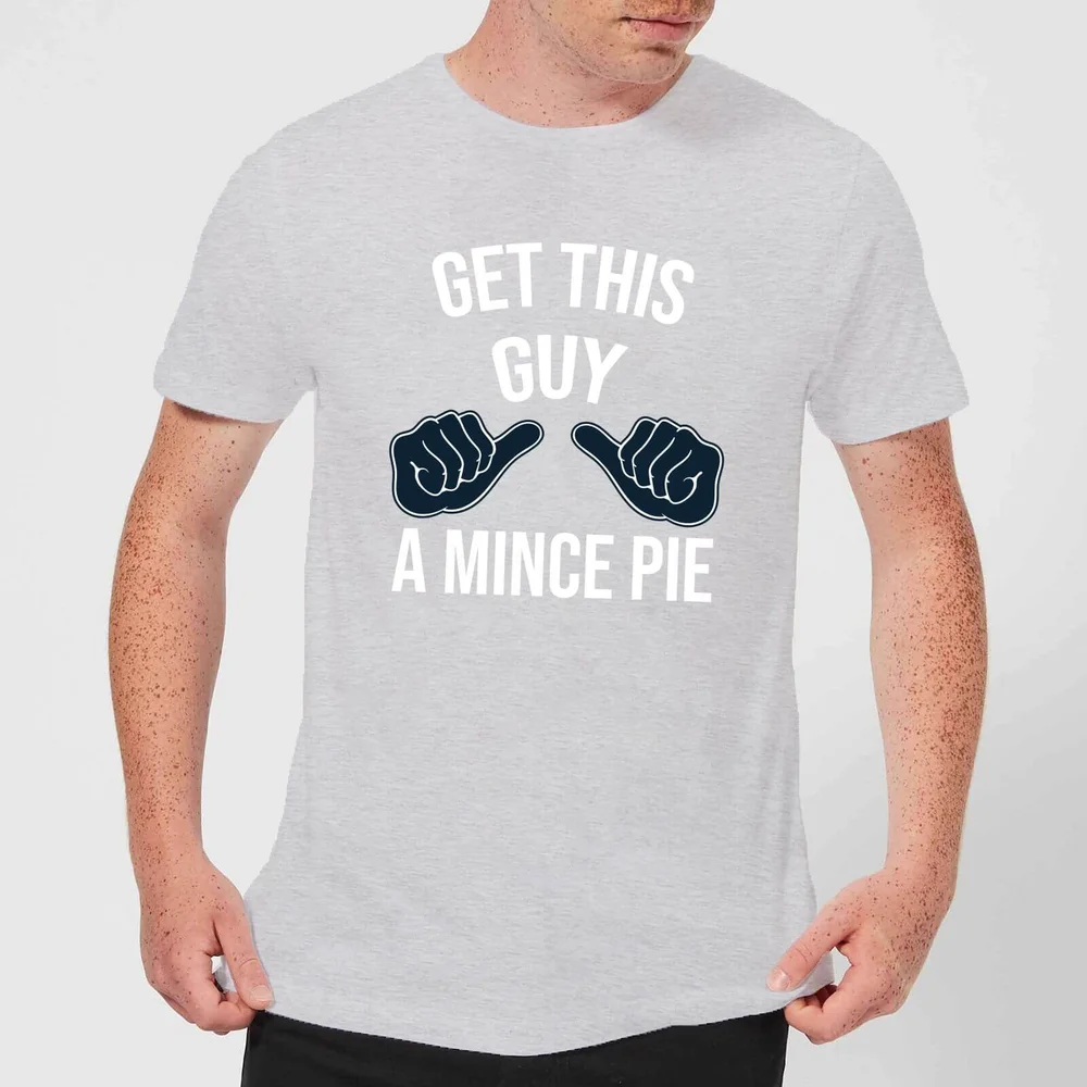 Get This Guy A Mince Pie Men's Christmas T-Shirt - Grey - S Bild 1