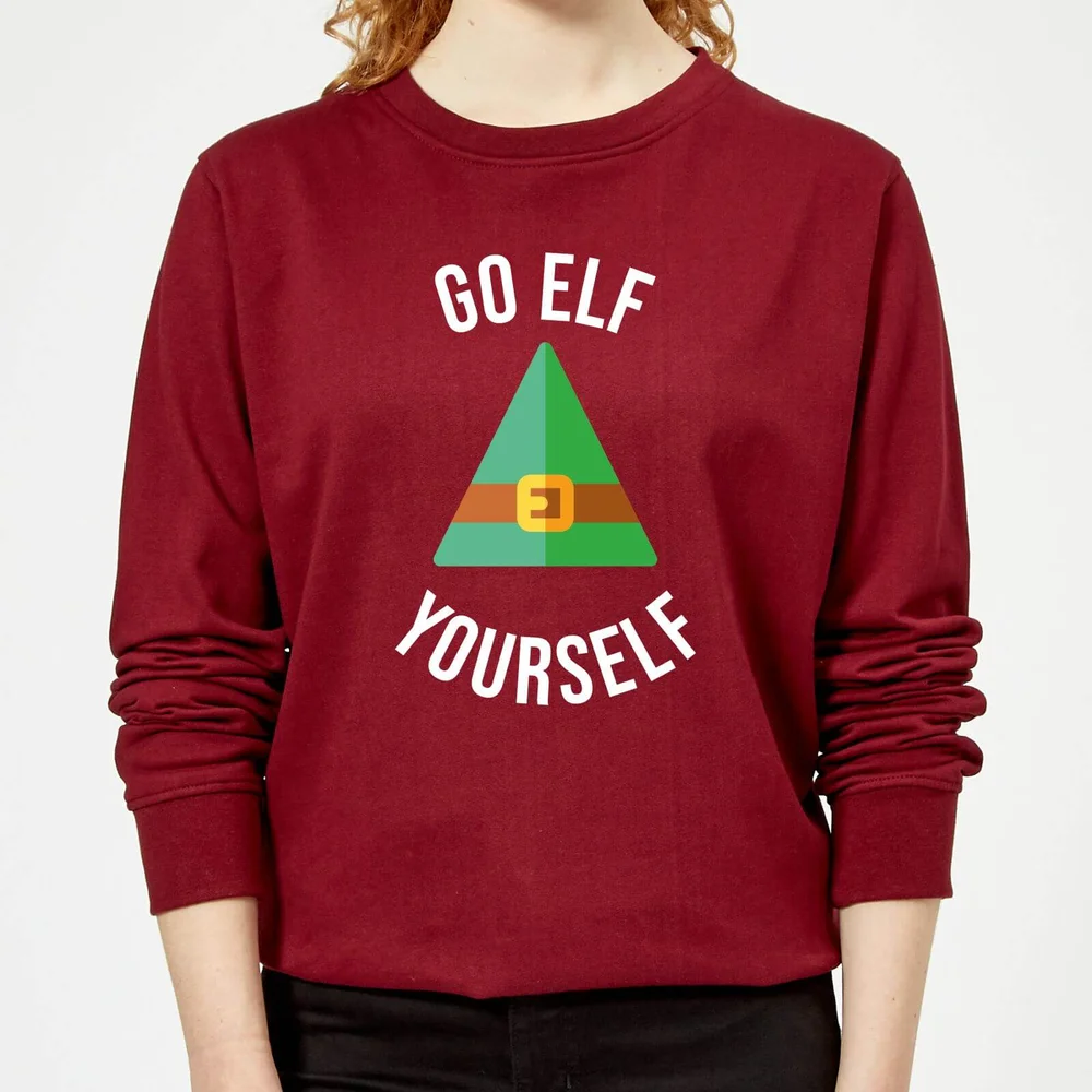 Go Elf Yourself Women's Christmas Sweatshirt - Burgundy - XS - Bordeauxrot Bild 1