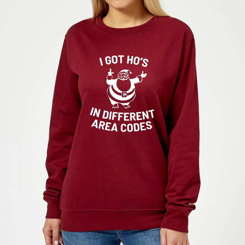 I Got Ho's In Different Area Codes Women's Christmas Sweatshirt - Burgundy - XS Bild 1
