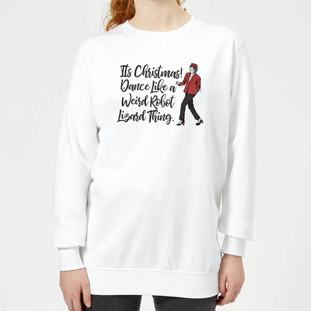 Its Christmas, Dance Like A Weird Robot Women's Christmas Sweatshirt - White - XS - Weiß Bild 1