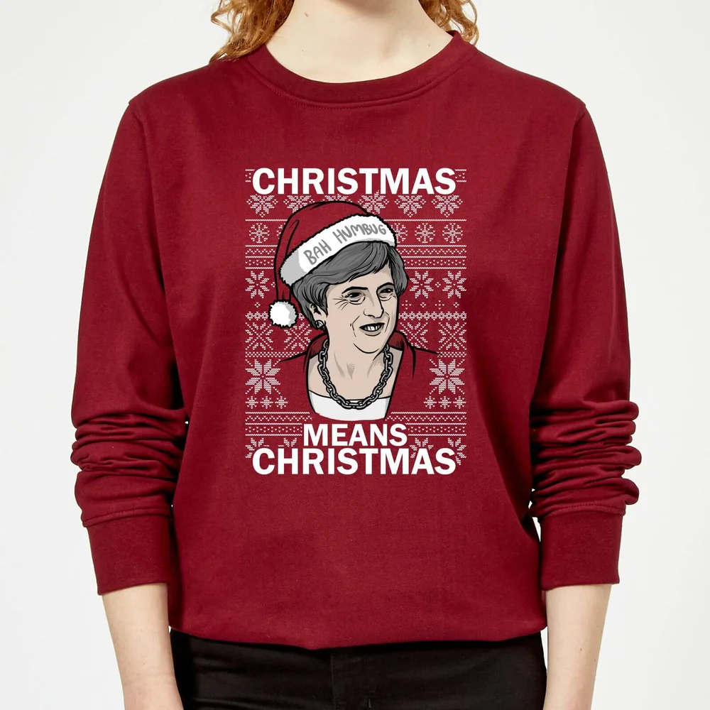 Christmas Means Christmas Women's Christmas Sweatshirt - Burgundy - XS - Bordeauxrot Bild 1